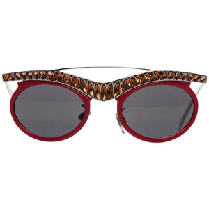 Prada Runway Red Cat-Eye Amber Crystal Sunglasses, 2012