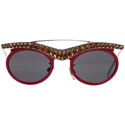 Prada Runway Red Cat-Eye Amber Crystal Sunglasses, 2012