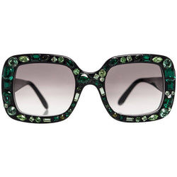 2009 Lanvin Emerald Jeweled Sunglasses