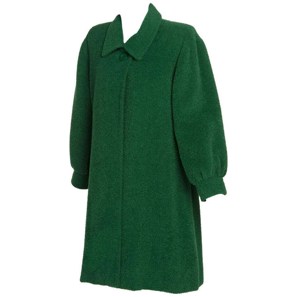 Fall/ Winter Givenchy Haute Couture Green Textured Wool Coat, 1995