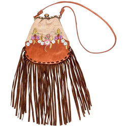 Valentino Leather Lace Floral Enamel Fringe Shoulder Bag