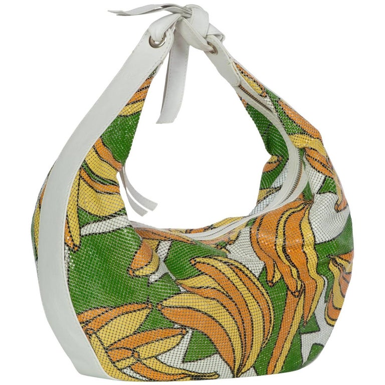 Chloé Phoebe Philo Banana Print Chain Mail Leather Shoulder Bag, 2004