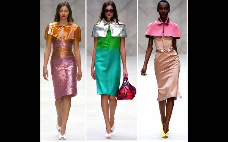 Burberry Cropped Silver metallic Python Cape Spring 2013 Runway