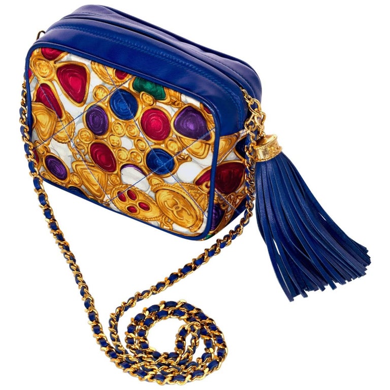 Chanel 1990s Gripoix Jewel Print Crossbody Bag