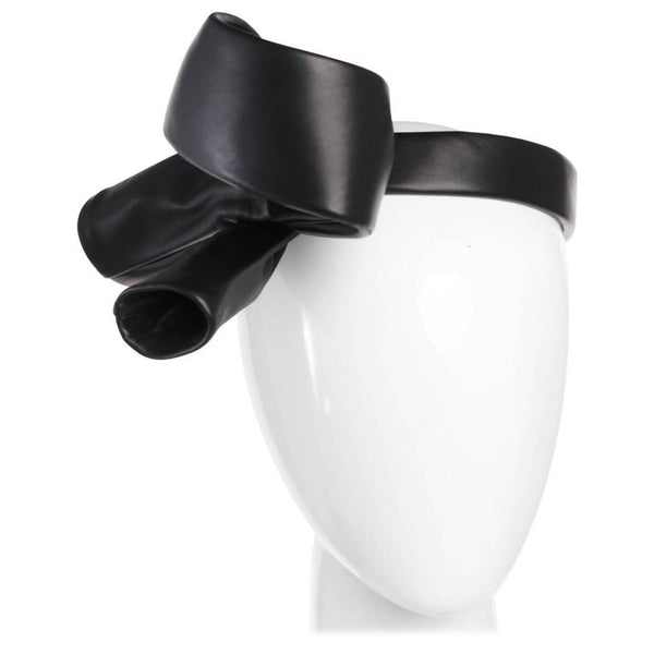 2014 S/S  Balenciaga Black Leather Knot Headband