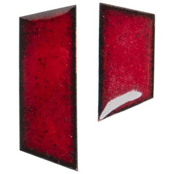 Michel McNabb for Basha Gold Ruby Red Enamel Strips Earrings