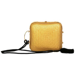 Tiffany & Co. by Elsa Peretti Gold Lacquered Bamboo Tassel Minaudière Bag, 1990s
