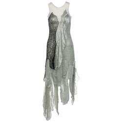 Rodarte Runway Beaded Metal Net Sea Foam Lame Swarovski Crystals Dress Basha Gold Rodarte Runway Beaded Metal Net Sea Foam Lame Swarovski Crystals Dress Basha Gold