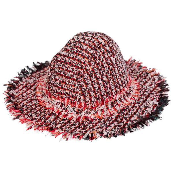 Lanvin by Alber Elbaz Red Multicolored Tweed Hat, 2012