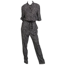 Sonia Rykiel Black and White Star Printed Drawstring Jumpsuit, 2015