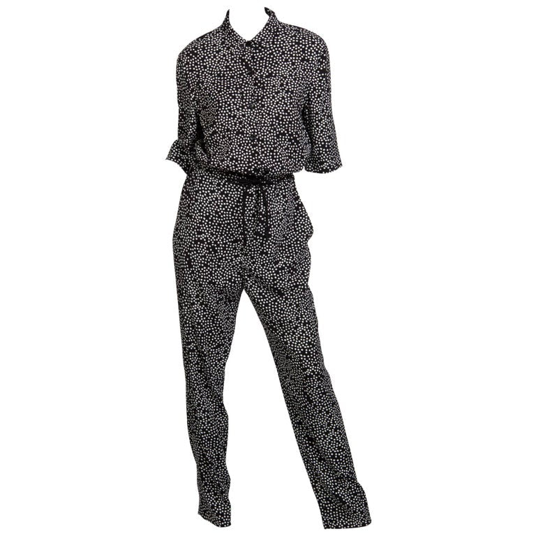 Sonia Rykiel Black and White Star Printed Drawstring Jumpsuit, 2015