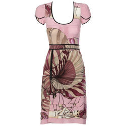2008 Prada James Jean Fairy Collection Pink Print Silk Dress