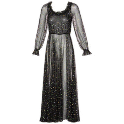 Louis Feraud Vintage Sheer Embroidered Dot Dress, 1970s – Basha Gold