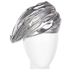 Christian Dior Silver Lame Turban Hat, 1960s