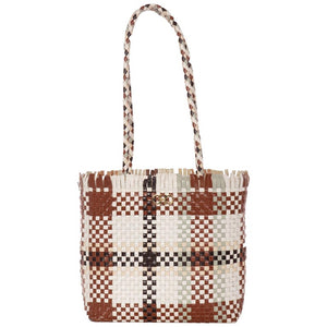 Salvatore Ferragamo Gancini Multicolor Woven Shoulder Bag