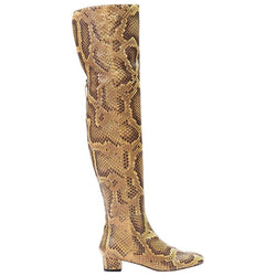 Bally Ochre Python Over The Knee Boots, 2015