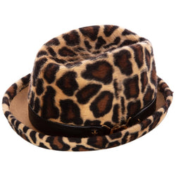 1970s Yves Saint Laurent Leopard Animal Print Hat YSL