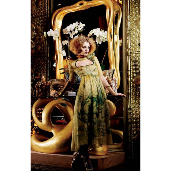Prada James Jean Fairy Runway Yellow Silk Dress, 2008
