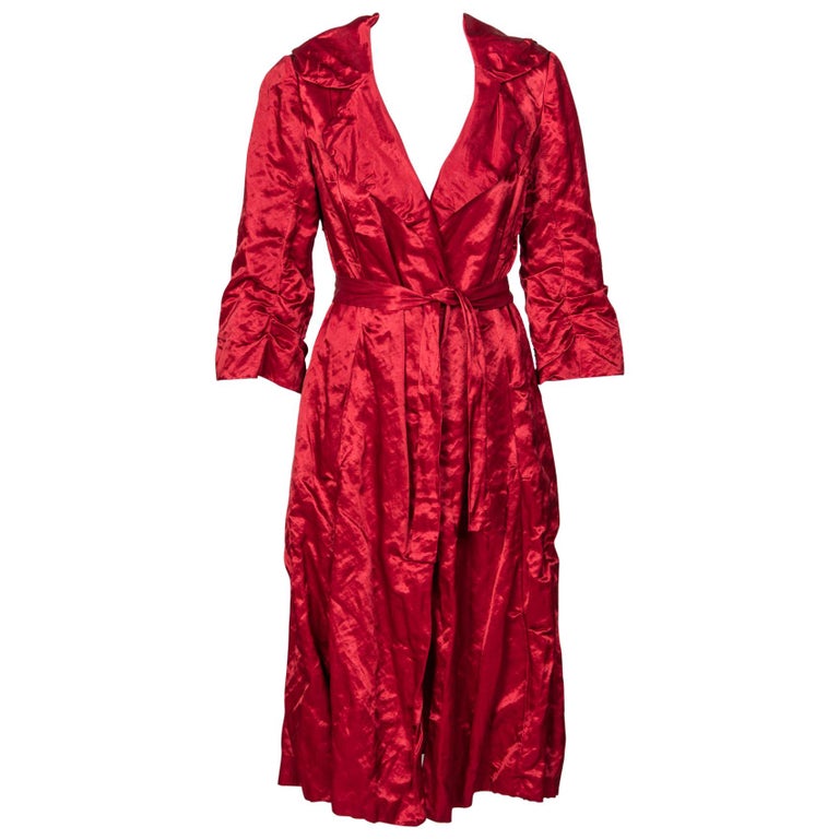 Lanvin Alber Elbaz Red Evening Coat Runway, 2006