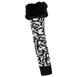 Etro Black and White Cashmere Fur Arm Warmers / Gloves