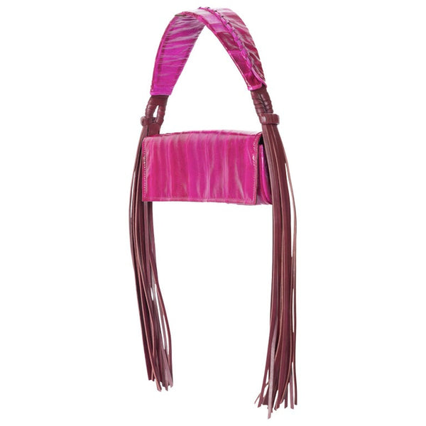 Givenchy Magenta Eel Skin Leather Fringe Shoulder Bag, 2009