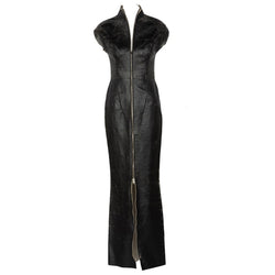 Maison Martin Margiela White Label Black Leather Zipper Dress, 2012 Basha Gold Maison Martin Margiela White Label Black Leather Zipper Dress, 2012 Basha Gold