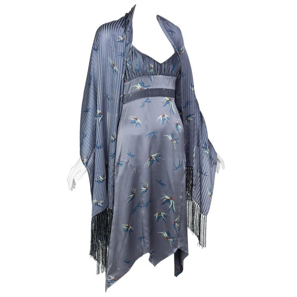 Chloé Stella McCartney Silk Slip Dress Shawl Set, 1990s