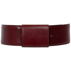 Vintage Alaïa Burgundy Leather Waist Belt