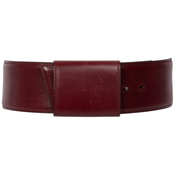 Vintage Alaïa Burgundy Leather Waist Belt