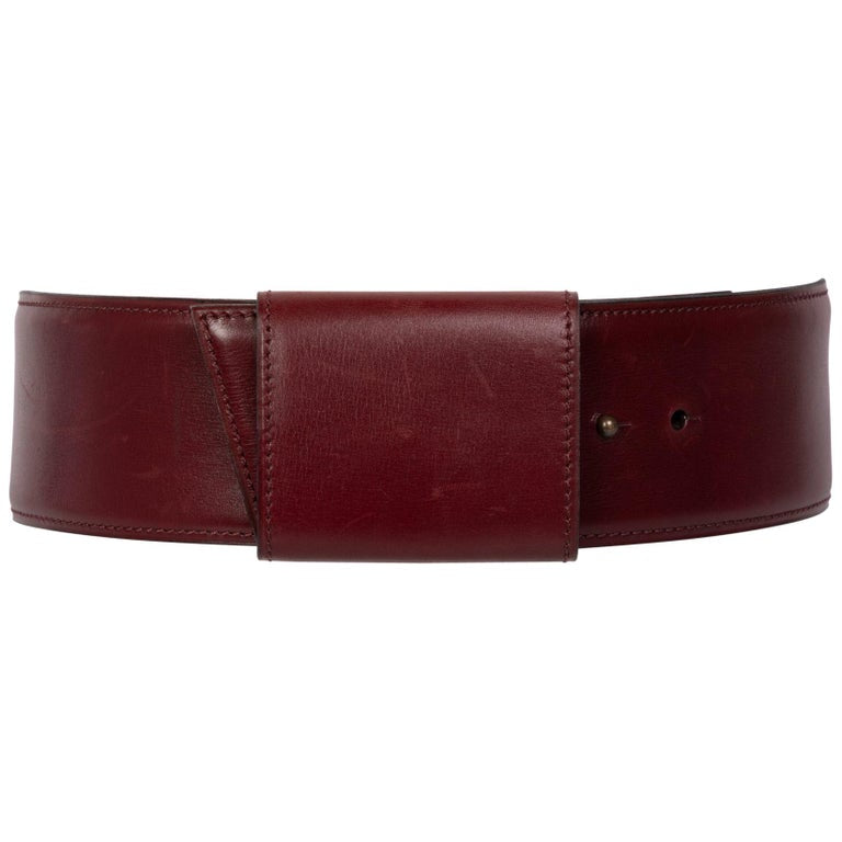 Vintage Alaïa Burgundy Leather Waist Belt