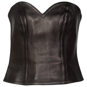 Yves Saint Laurent Black Leather Bustier Top YSL, 2009