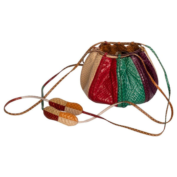 Judith Leiber Multicolored Snakeskin Beach Ball Shoulder Bag, 1980s