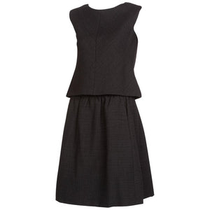 Norman Norell Couture Black Tailored Skirt Suit / Sleeveless Top, 1960s