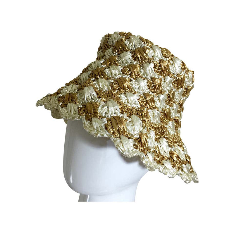 Prada Woven Raffia Bucket Sun Hat