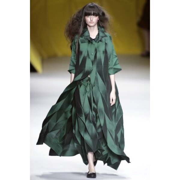 Issey Miyake Emerald Green Runway Dress Spring 2008