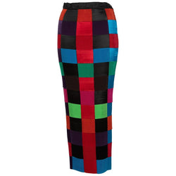 Issey Miyake Colorblock Woven Ribbon Skirt, 1990s