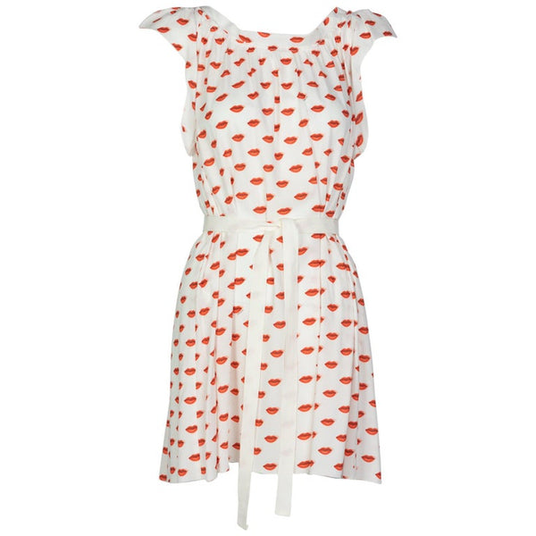 Prada Red White Lips Print Mini Dress Resort, 2012