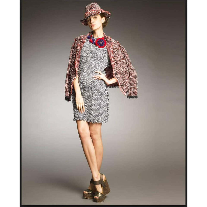 Lanvin by Alber Elbaz Red Multicolored Tweed Hat, 2012