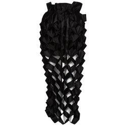 Issey Miyake Black Satin Ribbon Cage Maxi Skirt, 1991