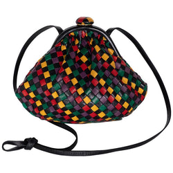 Vintage Bottega Veneta Intrecciato Harlequin Shoulder Bag Clutch