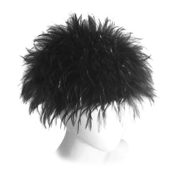 Magnificent Chanel Black Feather Vintage Collectors Hat with Tags 1990s