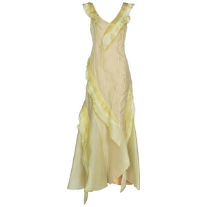 Nina Ricci Yellow Silk Organza Sleeveless Evening Dress, 2009