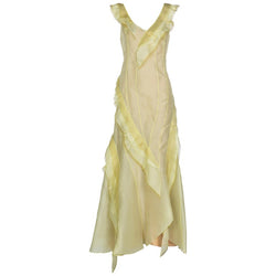 Nina Ricci Yellow Silk Organza Sleeveless Evening Dress, 2009