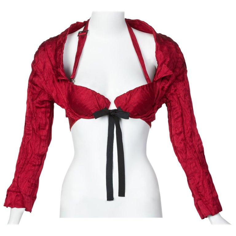 Prada Red Silk Bolero Bra Top, 2009 – Basha Gold