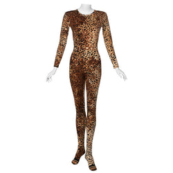 Leonard Paris Leopard Print Catsuit Runway 1990s