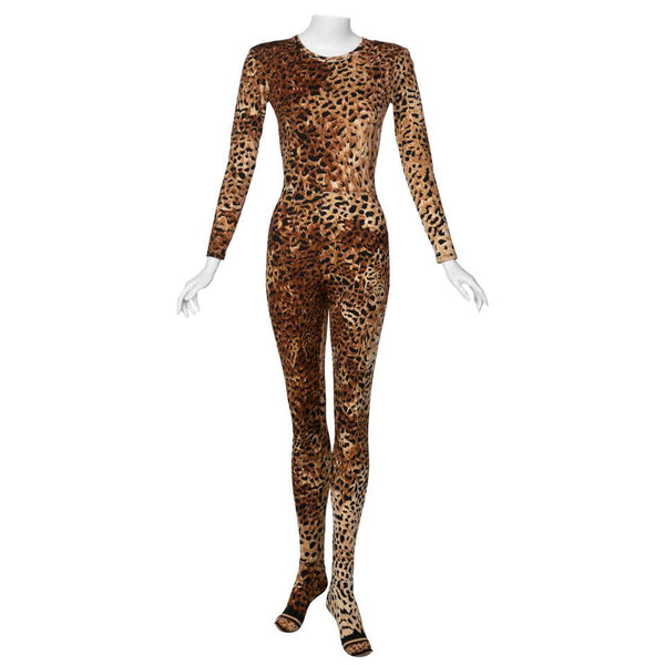 Leonard Paris Leopard Print Catsuit Runway 1990s