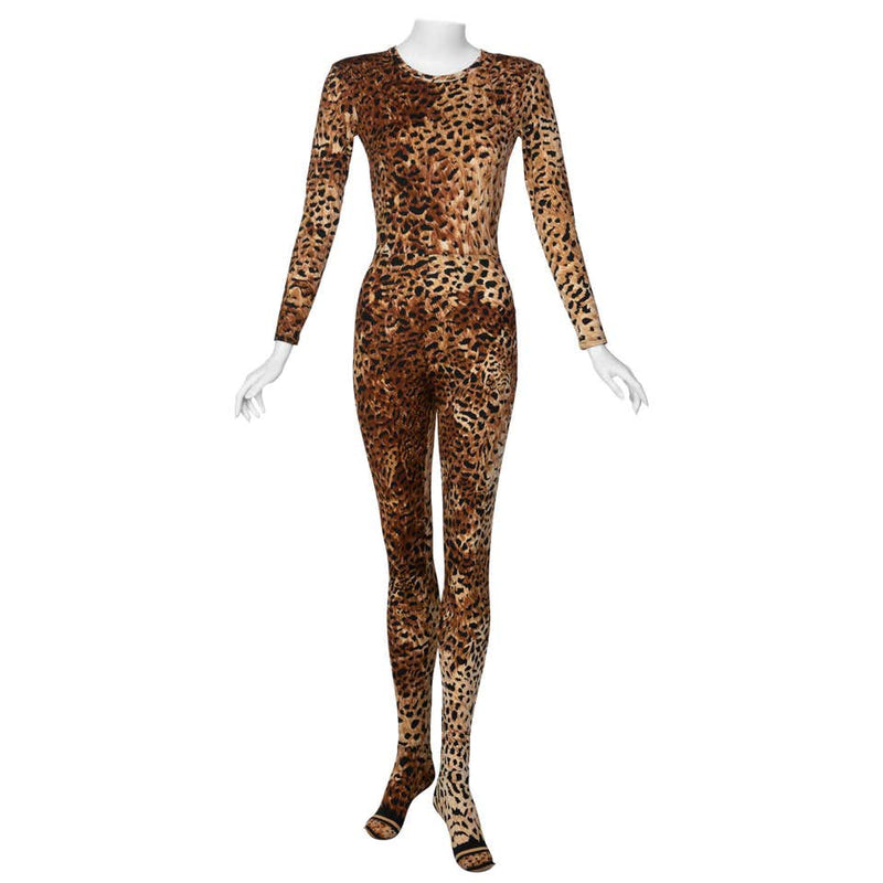 Leonard Paris Leopard Print Catsuit Runway 1990s