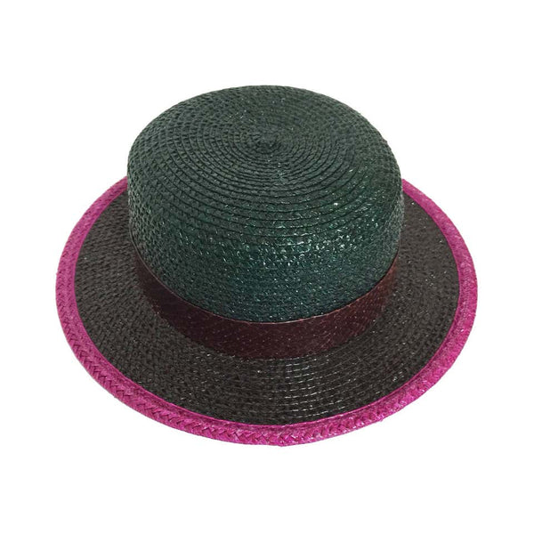 Fabulous Vintage Yves Saint Laurent Raffia Hat with Snakeskin Trim YSL