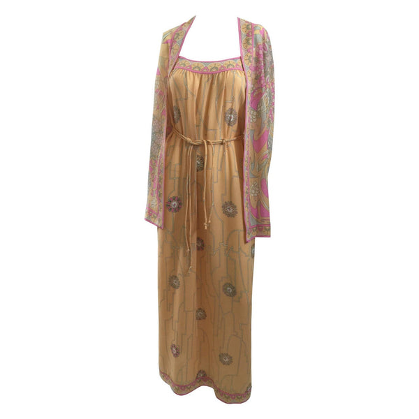 Ethereal 1960's Emilio Pucci Vintage Silk Dress & Jacket Set Vintage w/ Tags