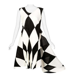 Vintage Issey Miyake Pleats Please Black and Ivory Harlequin Sculptura Basha Gold Vintage Issey Miyake Pleats Please Black and Ivory Harlequin Sculptura Basha Gold